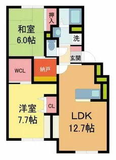 北仁川シティハイツ【1階】の間取り