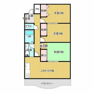 VILLAはなふじ【301号室】の間取り