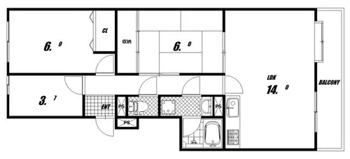 ライオンズマンション北鈴蘭台【7階】の間取り