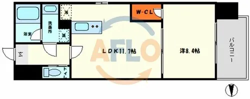 ラクラス長堀橋【5階】の間取り