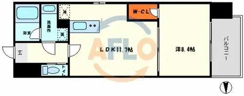 ラクラス長堀橋【5階】の間取り