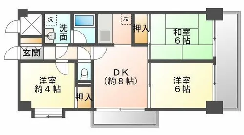 日宝アドニス塩屋【4階】の間取り