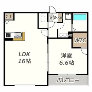 フローラリア阿倍野【1階】の間取り
