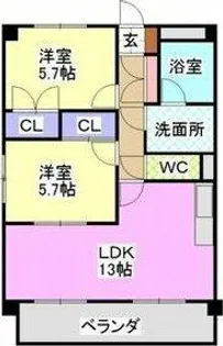 レージュ中根【1階】の間取り