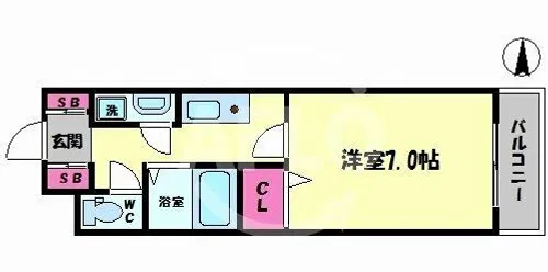 ベルシモンズ桜川【6階】の間取り