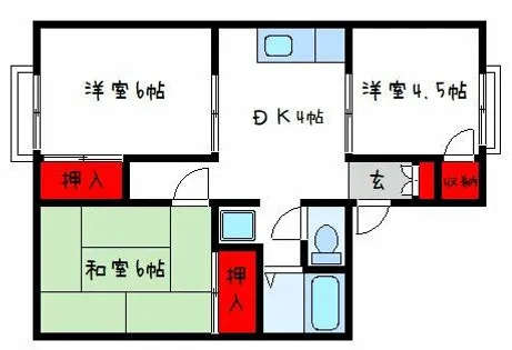 シティハイツプロスパー【1階】の間取り