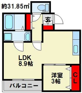 ラフィーネ門司港【703号室】の間取り