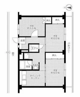 ビレッジハウス草部6号棟【1階】の間取り