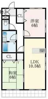 メゾンディジェーム【1階】の間取り