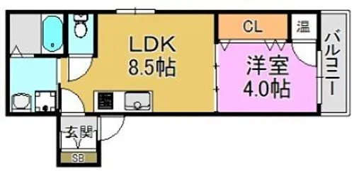 グリッター長田【1階】の間取り