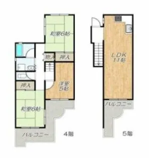 千代田第二住宅【4階】の間取り