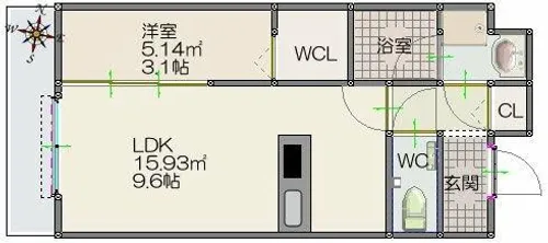 ルッシェ住吉【8階】の間取り