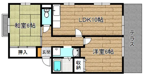 キャッスルサイド出丸【101号室】の間取り