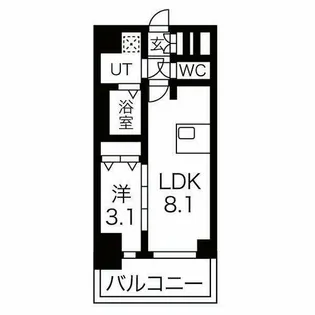 ファステート名古屋駅前ドリーム【11階】の間取り