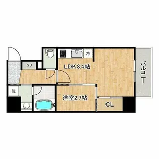 ナットレジデンス都島本通【8階】の間取り