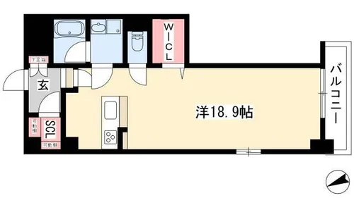 ロイヤルパークス千種【401号室】の間取り