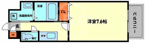 PARK HILLS今里Ray【4階】の間取り
