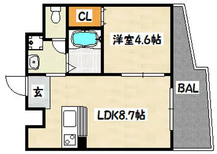 ラビン新開地【9階】の間取り