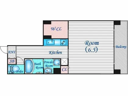 W.O.B.AWAZA【8階】の間取り