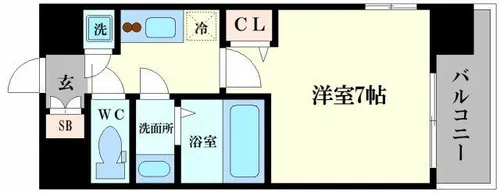 レジュールアッシュ梅田WESTGATE【11階】の間取り