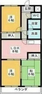 ハイツさんで【3D号室】の間取り