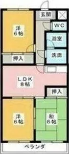 ハイツさんで【3C号室】の間取り