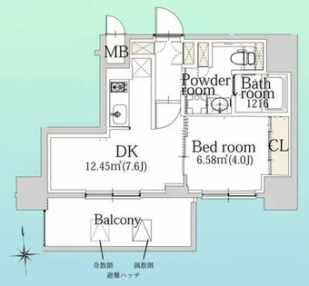 エスライズ難波Ⅲ【3階】の間取り