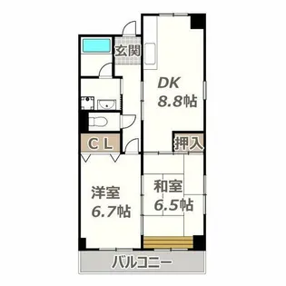 スギヒラハイツ【6階】の間取り