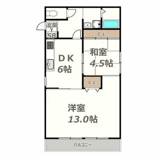 エフアール西田辺【3階】の間取り