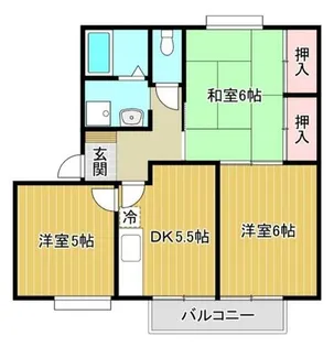 ルミエール大野芝【107号室】の間取り