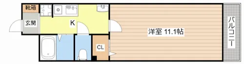 プラージュカンサイ【101号室】の間取り