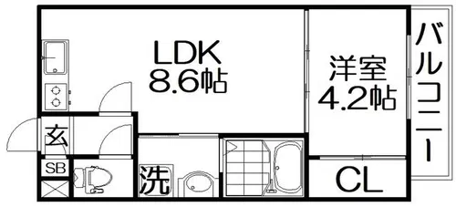 グラン寝屋川【1階】の間取り