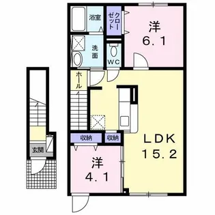 セブン・ヴィラ 末永【2階】の間取り