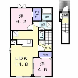 カーサ ソラーレ【2階】の間取り