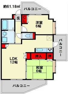 ハイネス若園【6階】の間取り