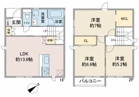クーボライト植田山【A号室】の間取り