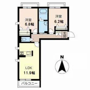 グリーン セント 上中【0205号室】の間取り