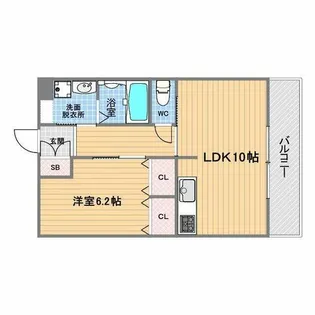 レジェンダリー甲子園浦風町【4階】の間取り