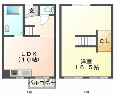 松が丘住宅16号棟【3階】の間取り