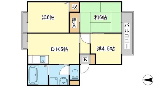 ハイツ天川【102号室】の間取り