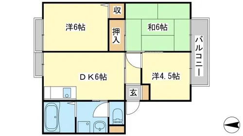 ハイツ天川【102号室】の間取り