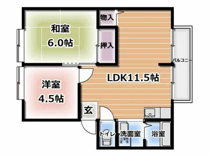 大阪府四條畷市大字清瀧【アパート】の間取り