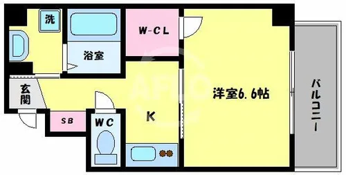 グランエクラ大今里南Ⅱ【703号室】の間取り