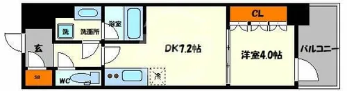 コンフォリア・リヴ北久宝寺Q【7階】の間取り