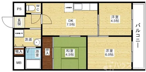 レインボー豊里【4階】の間取り