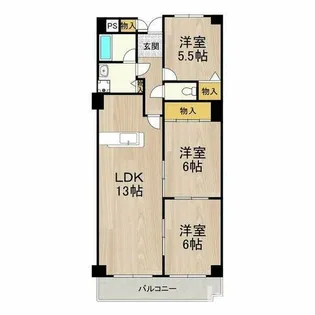 フェルザ南茨木【2階】の間取り