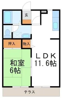 ハウスKⅡ B【1階】の間取り