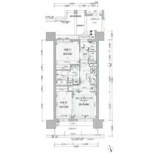 プレサンス ロジェ 名古屋浅間町ザ・レジデンス【15階】の間取り