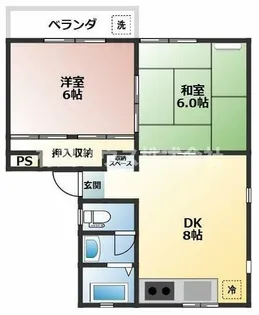 MGM NAKANOSHIMA A棟【2-F号室】の間取り