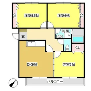 ライフパーク鹿島【302号室】の間取り